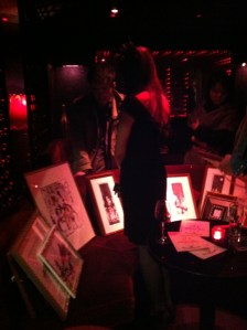 Ms. Mimi Wada with her sumi-e Parisian artwork 